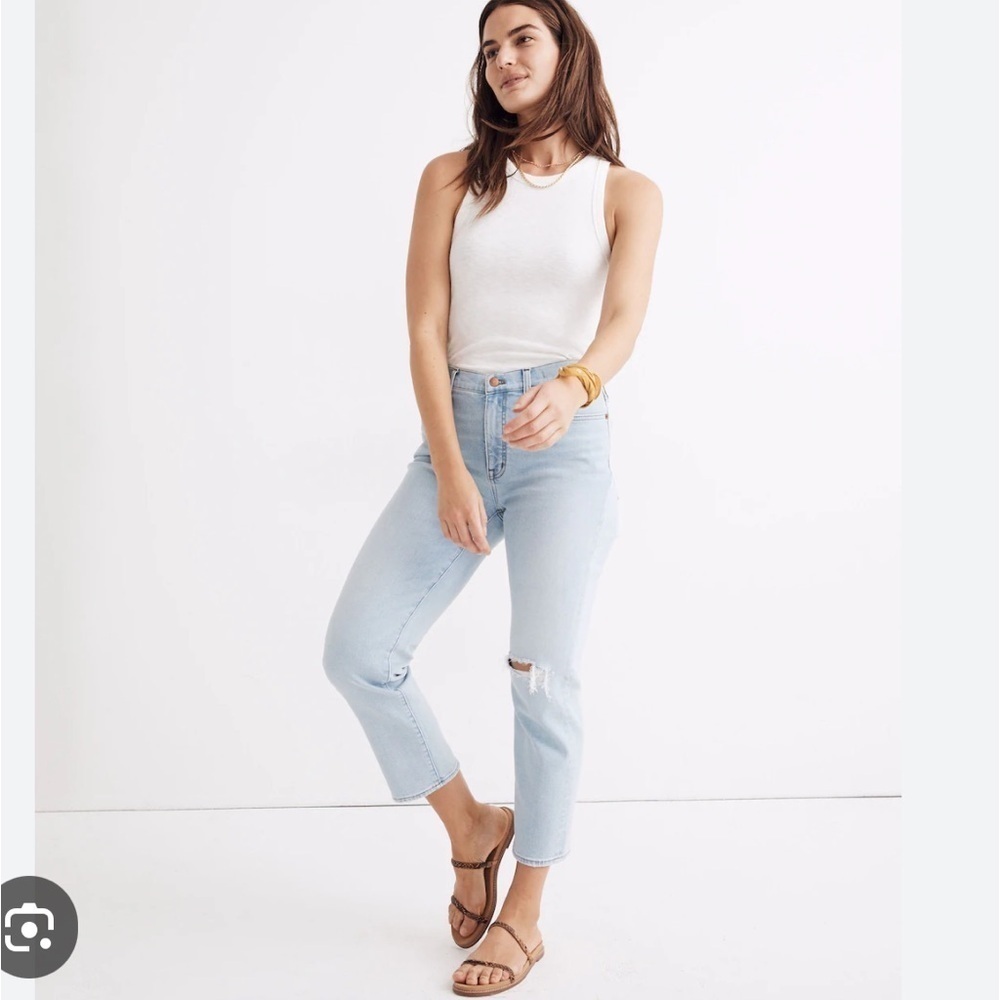 Madewell mid rise classic straight jeans size 25